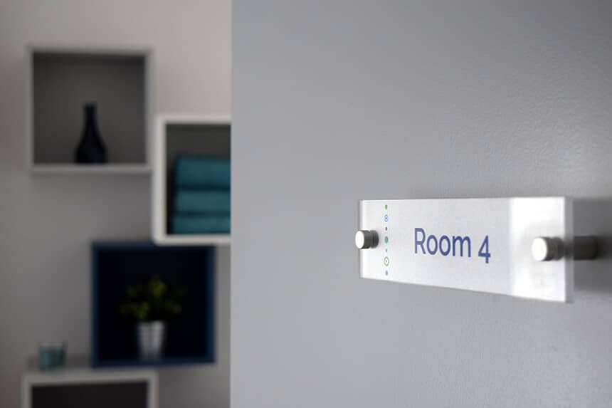 Room sign at Health Space 307